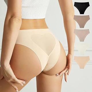 Pack of 5 Seamless Breathable Ice Silk Underwear Women's Plain Invisible Fit Comfortable and Stylish for Daily Use