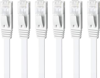 Yauhody Cat 6 Cable Ethernet 1.5m 6piezas, 1000 Mbit/s Alta Velocidad, Cable de Red 1.5metros Cat 6, RJ45 Patch para PS5, Router, Módem, Smart TV, PC, Switch, Portátil (Blanco)