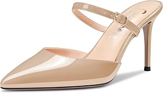 Castamere Women's Needle High Heel Pointed Toe Slip-on Slingback Sandals Wedding Dress 8.5 CM Heels Shoes