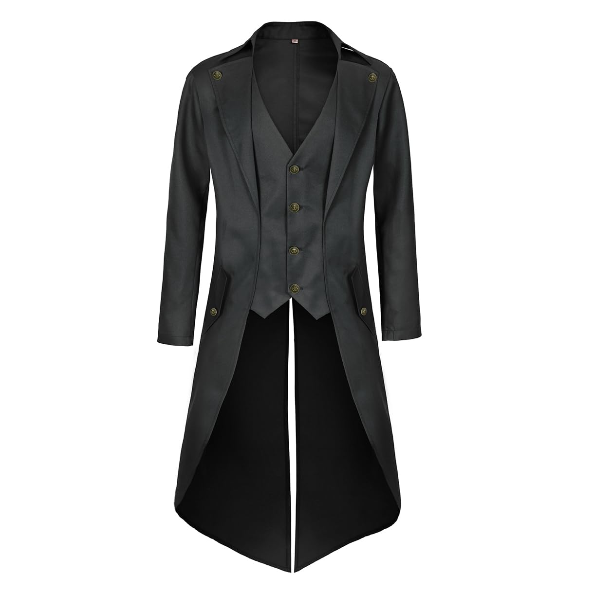 MOFOVELY Men Pirate Steampunk Tailcoat Vintage Victorian Jacket | Integrated ves