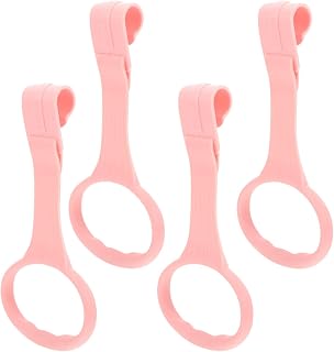 DECHOUS Baby Pull Up Rings, 4-Pack Pink Plastic Playpen Handles | Plastic Pull-to-Stand Handles for Play Pens, Supporting Grip Practice, Early Standing and Active Tool for Baby and Toddlers