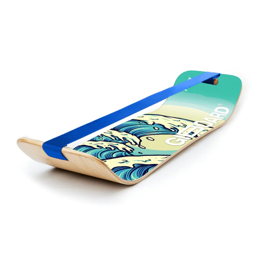 GIBBON SlackBoard Plus, Plus & Stand - 2-in-1 Slackline Balance Board for Adults