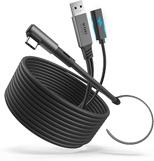 KIWI design Charging Link Cable 4M for Quest 3S/3/2/Pro/Pico 4/PC, Black | USB 3.0 to USB C, 5Gbps Super Speed, Charging Support, Extended Gameplay
