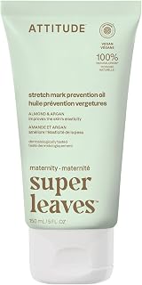 ATTITUDE Pregnancy Stretch Mark Oil, Made in Canada, EWG Verified, Dermatologically Tested, Plant and Mineral-Based, Vegan Maternity Products, Argan Oil, 150 mL