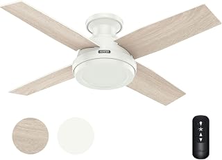 Hunter Fan 44 Inch Fresh White Indoor Ceiling fan for Bedroom, Living Room/Family Room, Dining Room, Kitchen, Office (Renewed)
