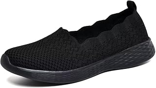 Puxowe Women's Loafers Slip On Lightweight Casual Low-Top Flat Knit Shoes