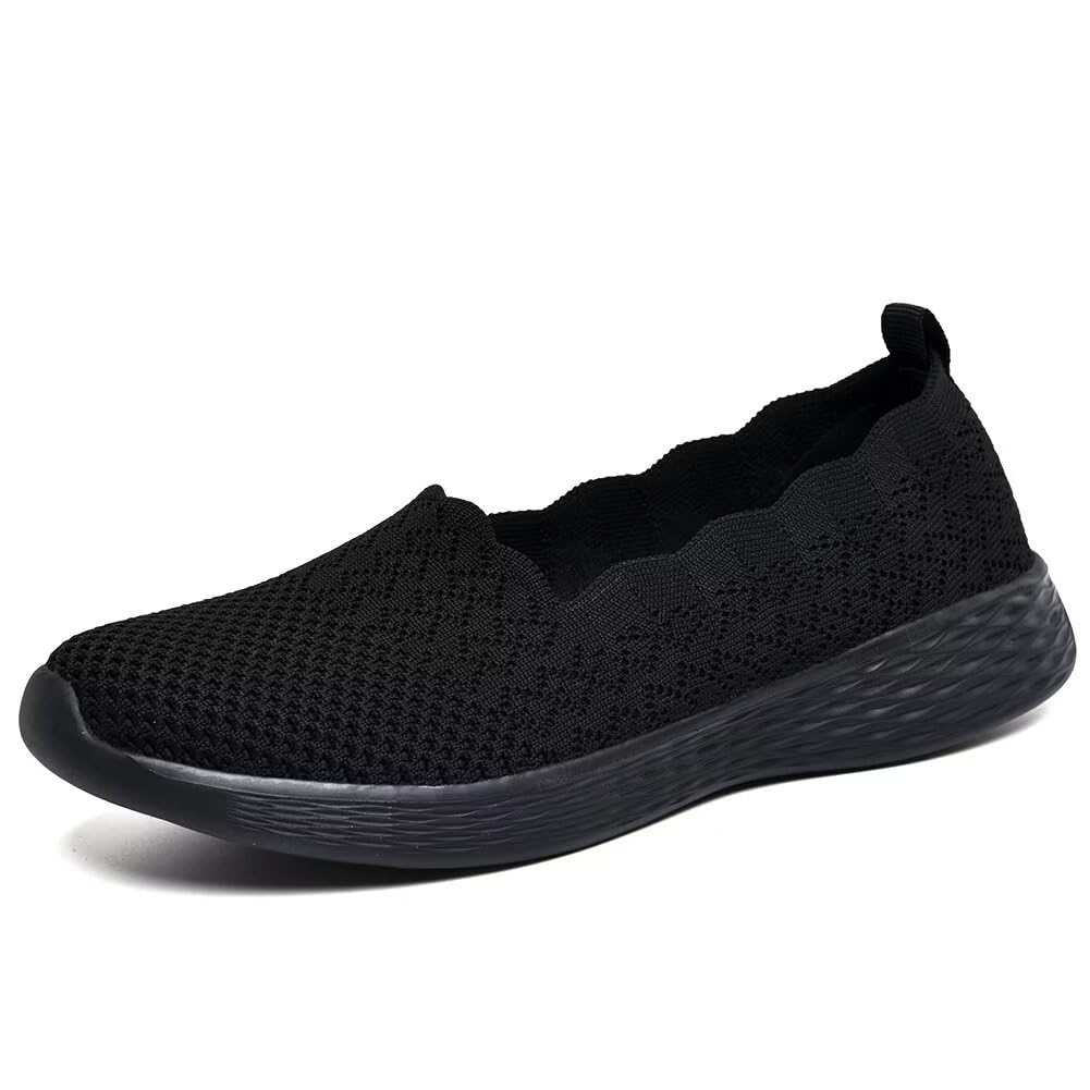 Puxowe Women's Loafers Slip On Lightweight Casual Low-Top Flat Knit Shoes