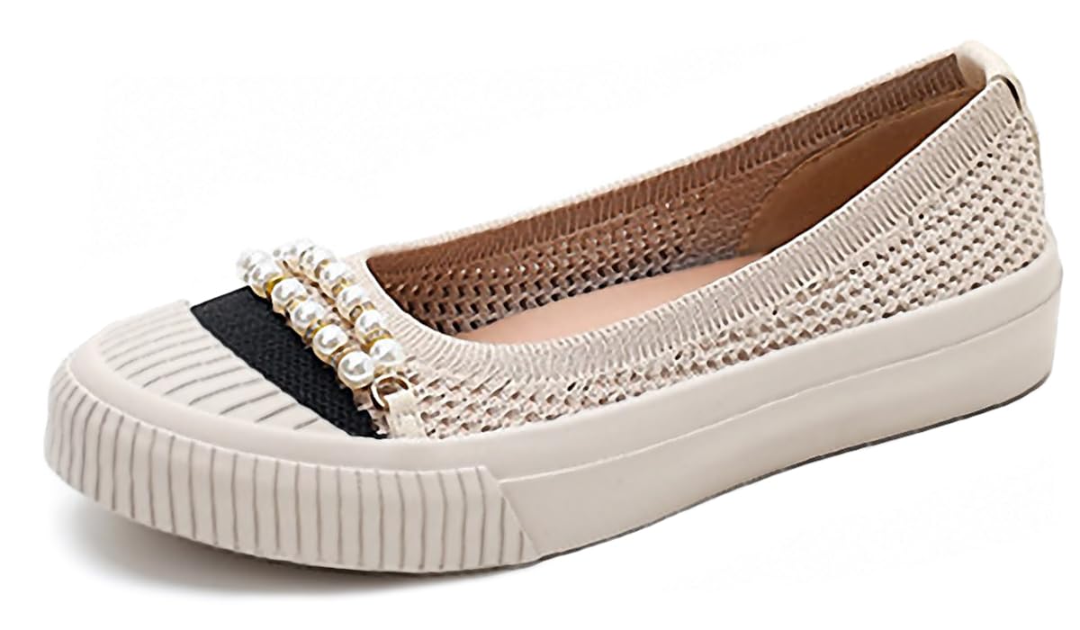 Women's Flat Loafers Slip On Lightweight Casual Round Toe Work Business Low Heel