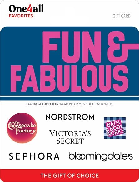 One4all Physical Gift Card | Multi-Brand - Fun & Fabulous - $50