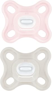 MAM Comfort Dummy, Newborn 0-2 Months, Pink/Beige, Pack of 2