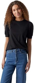 VERO MODA VMKERRY 2/4 O-Neck Top VMA JRS Noos, Women's Shirt, Black, M