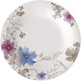 Villeroy & Boch Mariefleur Gourmet Round Plate, 30 cm, Premium Porcelain, Grey
