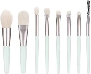 8 Pcs Mini Simple Makeup Brushes Set for Face Foundation Blush Eyeshadow Travel Makeup Brushes Kit (Green)