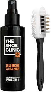 Shoe Clinic Nubuck & Suede Cleaner Brush Set | Shoe Cleaning Kit with Suede Brush & Leather Suede Shoe Cleaner | Stain Remover & Restorer Care Spray For Boots, Trainers Shoes & Clothing