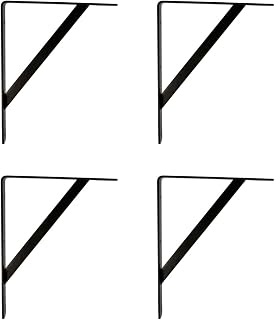 Amig - Shelf bracket - Set of 4 brackets for shelves - High resistance up to 330 kg - 250 x 200 mm - Steel - Black