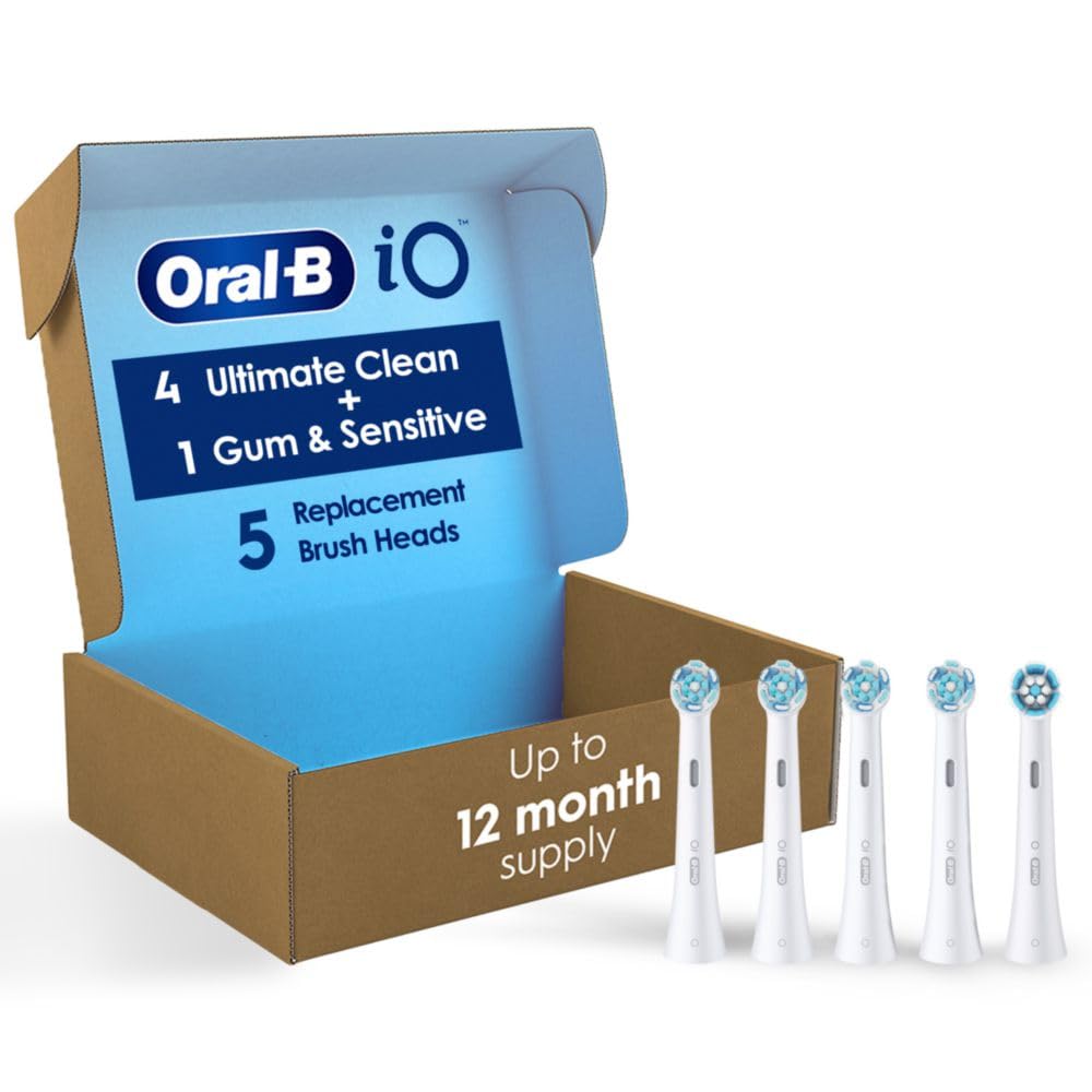 Oral-B iO Ultimate Clean Replacement Brush Heads, 5 Count, 4 Ultimate Clean + 1 