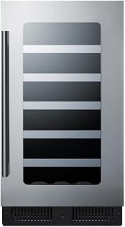 Summit CL18WC 18” Built-In Wine Cellar, Stainless Steel & Glass - CL18WC