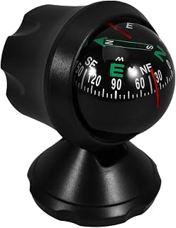 SEWACC Car Compass with Bottom Stick Adjustable Car Compass Ball for Find Direction Universal Dashboard Navigation Tool for Vehicle Boat Truck SUV Outdoor Hiking