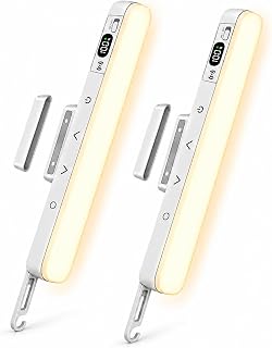 GlintBay 42cm Makeup Light for Mirror,Dimmable Cordless Vanity Light,2PK | Rechargeable Stick-on Lights, Dressing Lights with Battery Display,Foldaway Hook, 5 CCT & Dimmable,10/30 Min Timer, 2PK