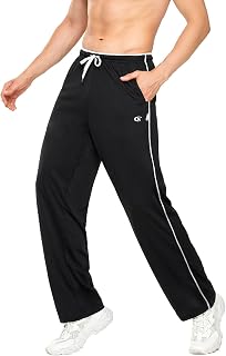 YuKaiChen Men's Athletic Open Bottom Pants Jogging Bottoms Mesh Men's Jogging Bottoms with Pockets