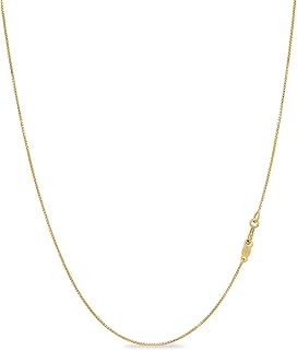 KEZEF Thin Box Chain Necklace for Women, Silver, Gold or Rose Gold Plated | 925 Sterling Base, 0.7mm Width, Spring Ring Clasp, Pendant And Charm Holder, Tarnish Resistant, Nickel Free, 15 To 30 Inch