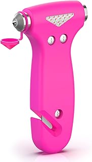 THINKWORK 3-in-1 Pink Car Safety Hammer Gift for Women, Family, Children | Auto Emergency Escape Hammer with Window Breaker and Seat Belt Cutter, Safety Emergency Car Escape Tool for Car Accidents