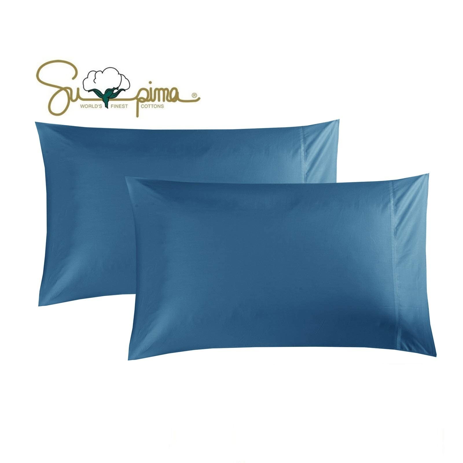 100% Supima Cotton 600 Thread Count King Pillowcase Set of 2, Luxury Hotel Pillo