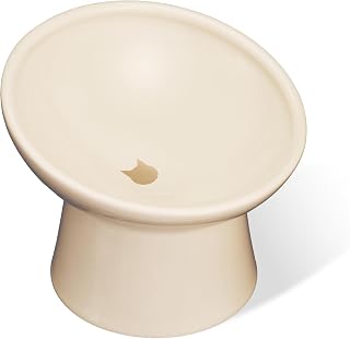 Neichi Cat Tableware, Food Bowl with Legs, Regular, Beige