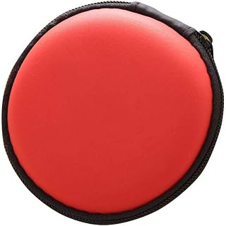 Earphone Case Headphone Earphone Hard Protective Carrying Case Bag, Red 1 Pack