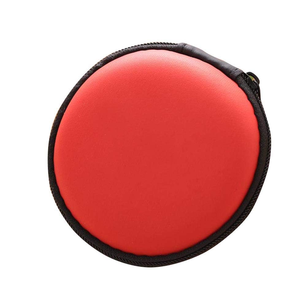 Earphone Case Headphone Earphone Hard Protective Carrying Case Bag, Red 1 Pack