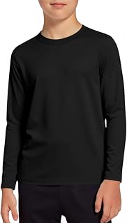 Haloumoning Boys Long Sleeve Sports T-Shirt Dry Fit UPF 50+ Neon 5-14 Years