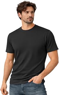 Men’s T-Shirt 100% Cotton Premium Crew Neck, Short Sleeve, Regular Fit, Solid Casual Tee