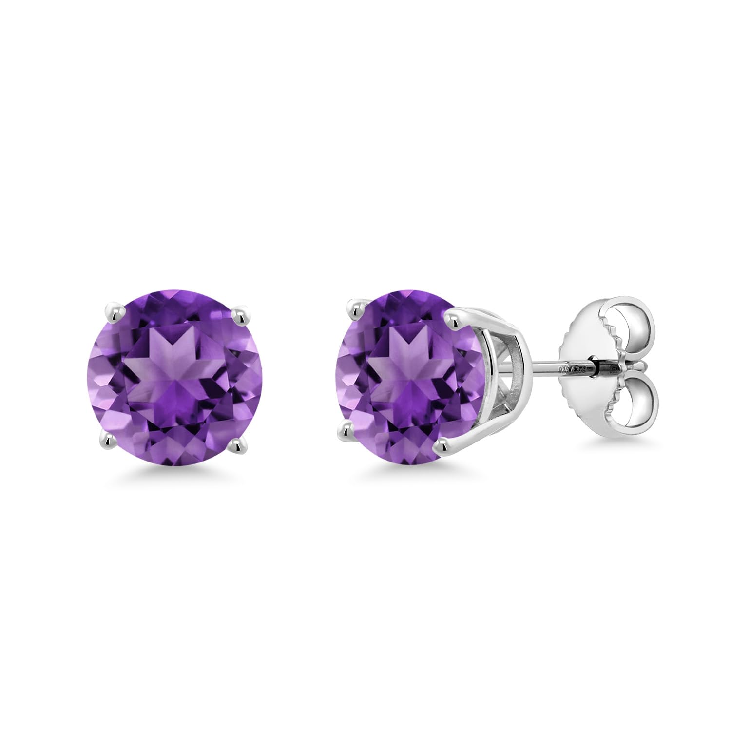 Gem Stone King 2-4 Cttw Round Gemstone Birthstone Stud Earrings For Women Men | 