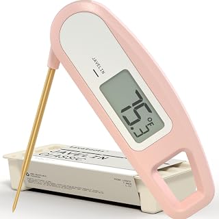 Lavatools Javelin® Ultra-Fast 2-Second Digital Instant Read Meat Thermometer for Cooking, 2.75" Probe, Compact Foldable Design, Large Display, Splash Resistant – Rhubarb