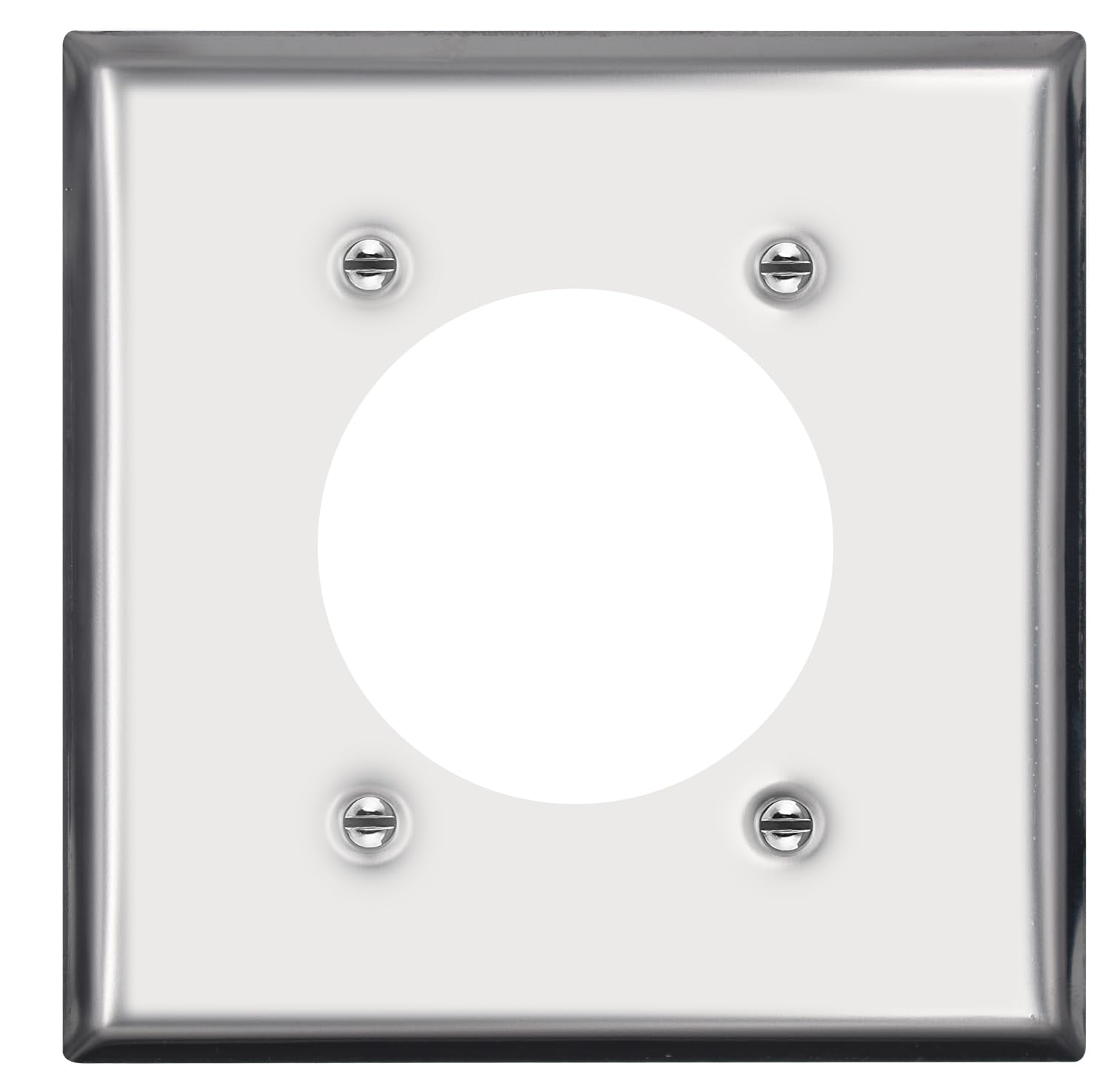 Micmi 2.12" Dia Single Hole Receptacle Outlet Metal WallPlate, 2-Gang Flush Moun
