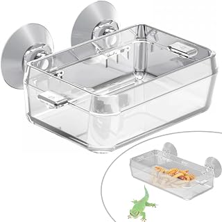 FUNNTY Reptile feeders with Suction Cups, Chameleon Bowls, Escape Proof Food Dishes Bowls with Suction Cups, Food and Water feeders for Chameleon Iguana Reptiles, etc