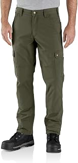 Carhartt Men's Ripstop Cargo Fleece Lined Work Trousers, Colour: Basil, 36L36