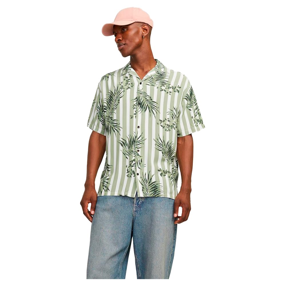 Jack & Jones Jjejeff AOP Resort Shirt SS Sn Men's T-Shirt (Pack of 1)