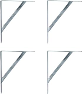 Amig - Shelf bracket - Set of 4 brackets for shelves - High resistance up to 260 kg - 300 x 225 mm - Steel - Silver