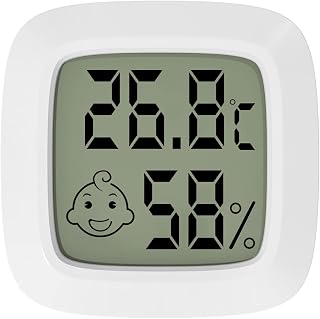 Jsdoin LCD Digital Room Hygrometer Thermometer, Mini Indoor Hygrometer Temperature Monitor Humidity Meter for Greenhouse, Garden, Cellar, Office
