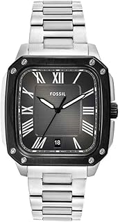 Fossil Orologio Crosby da uomo, movimento al quarzo con data a tre lancette e cinturino in acciaio inossidabile
