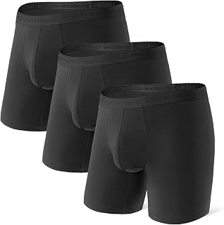 DAVID ARCHY Men's Boxer Shorts Modal with Fly Separate Pouch Microfibre Multipack Underwear Function Double Pockets Underwear, Not specified