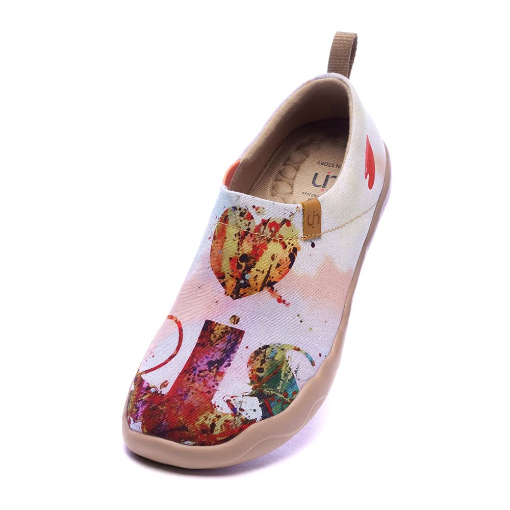 UIN Women’s Slip-On Canvas Shoes, Model Art, Painted Pomegranate, White