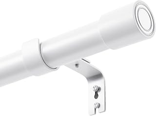 Curtain Poles Curtain Rails And Fittings White Curtain Pole Curtain Rails Curtain Poles For Eyelet Curtains For Windows Door Bedroom Dining Room Kitchen White 109-435CM