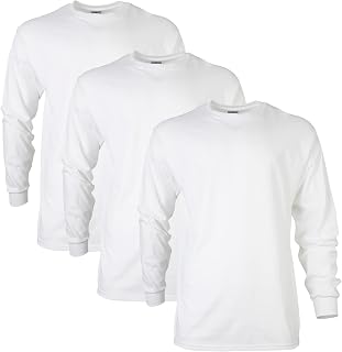 Gildan Men's Ultra Cotton Long Sleeve T-Shirt, Style G2400, Multipack, White (3-Pack), 5X-Large