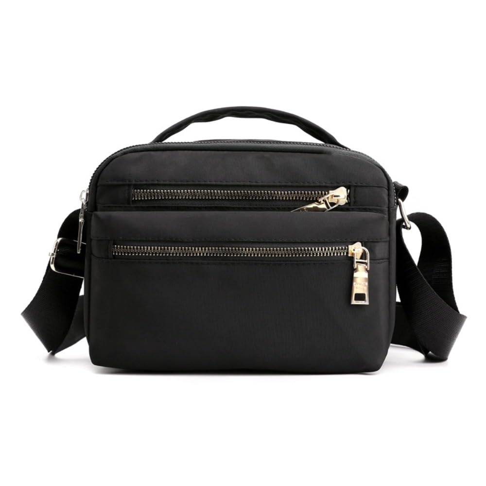 Mochila para mujer, multicapa, estilo vintage, con cremallera, de nailon, estilo