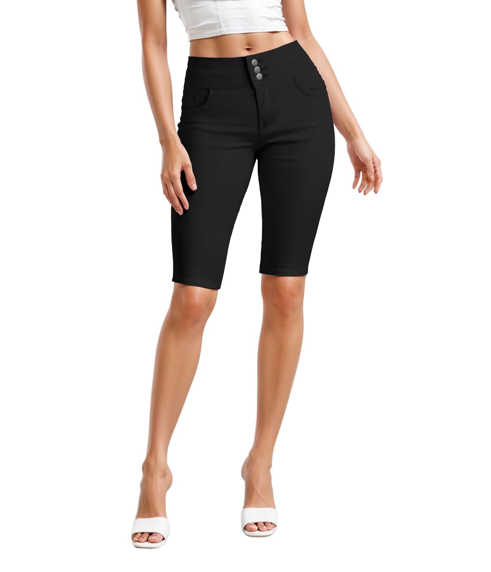Hybrid & Company Women's Hyper Stretch Bermuda Shorts