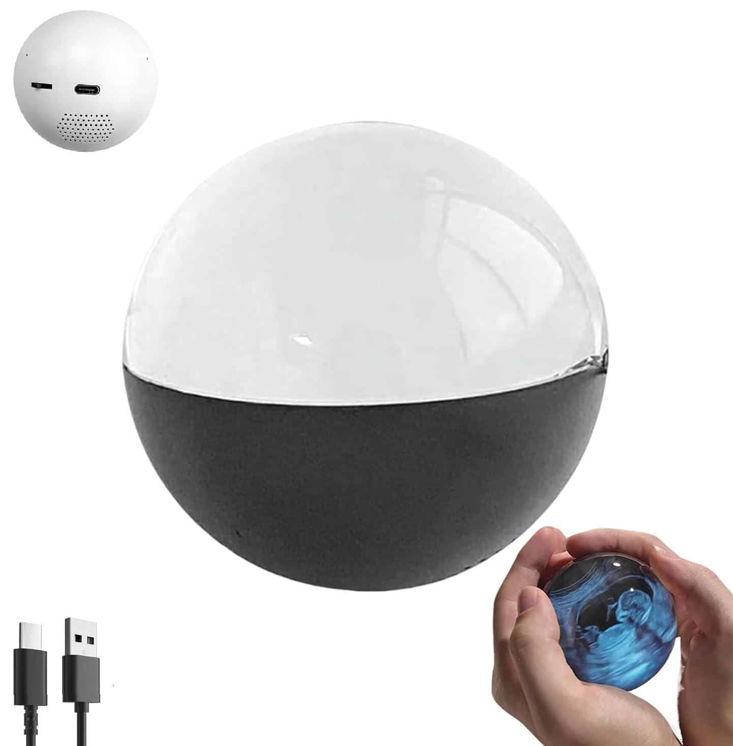 2.7" Crystal Ball Video Player,Personalized Digital Display Sphere with Custom U