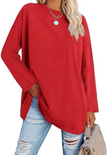 Ebifin Women's Oversized Long Sleeve Crew Neck Top