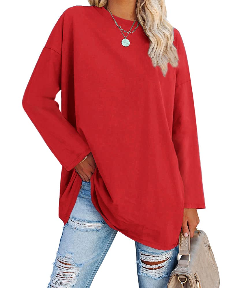 Ebifin Women's Oversized Long Sleeve Crew Neck Top